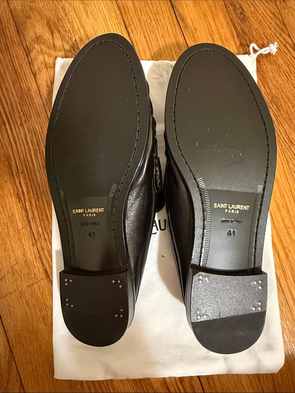 Saint Laurent Black Le Loafer Mules Shoes Size 41 (fits like 39.5) - Picture 5 of 6